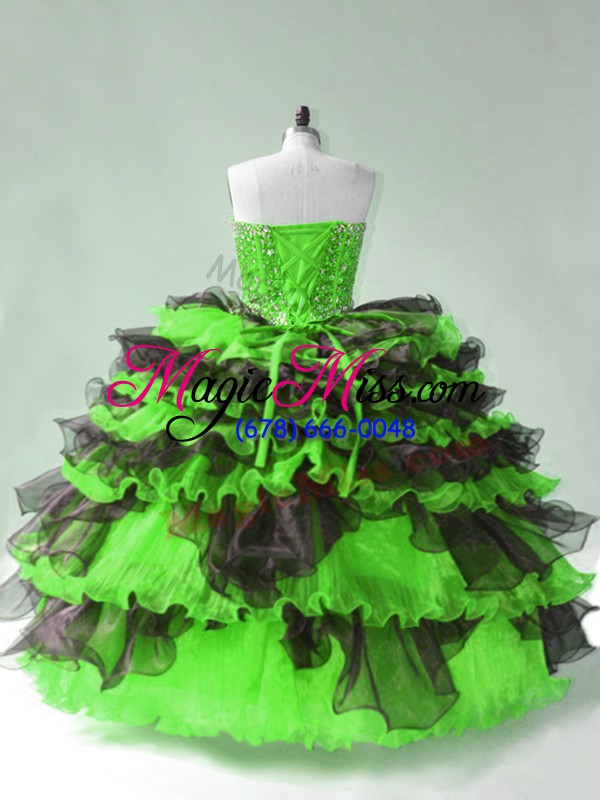 wholesale beading and ruffles and ruffled layers quinceanera gown lace up sleeveless floor length