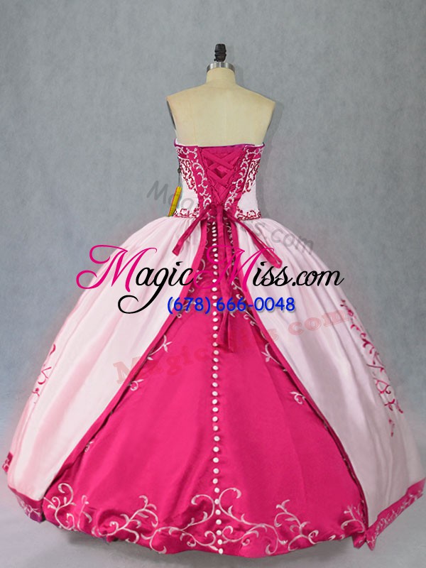 wholesale smart white and purple ball gowns strapless sleeveless taffeta floor length lace up embroidery sweet 16 dress
