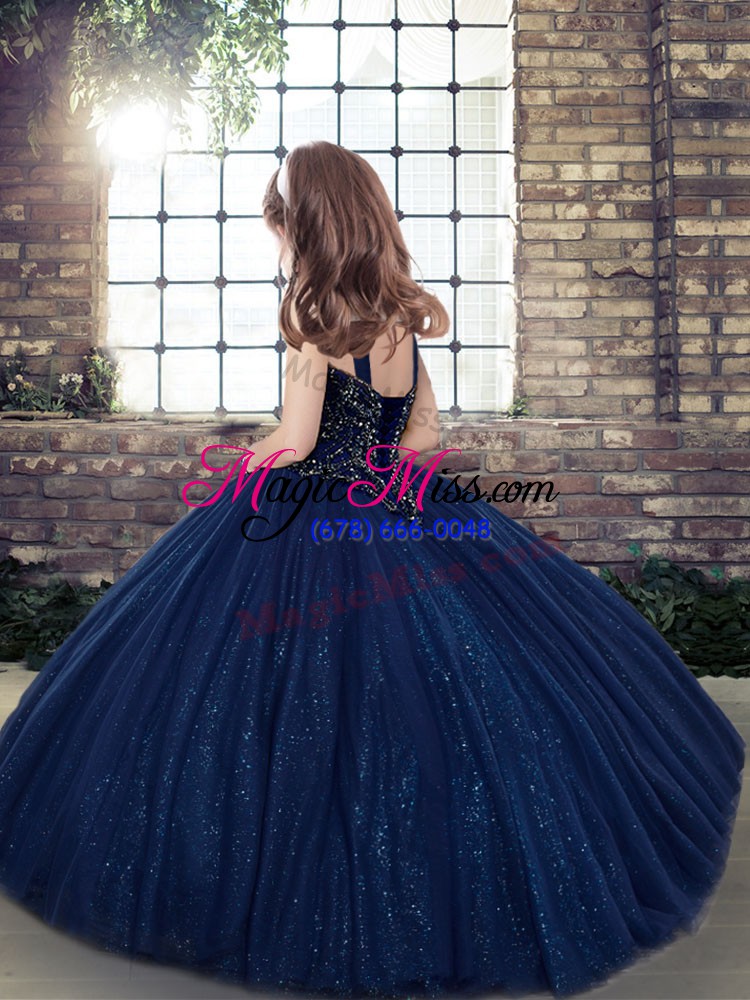 wholesale sleeveless lace up floor length beading pageant gowns for girls