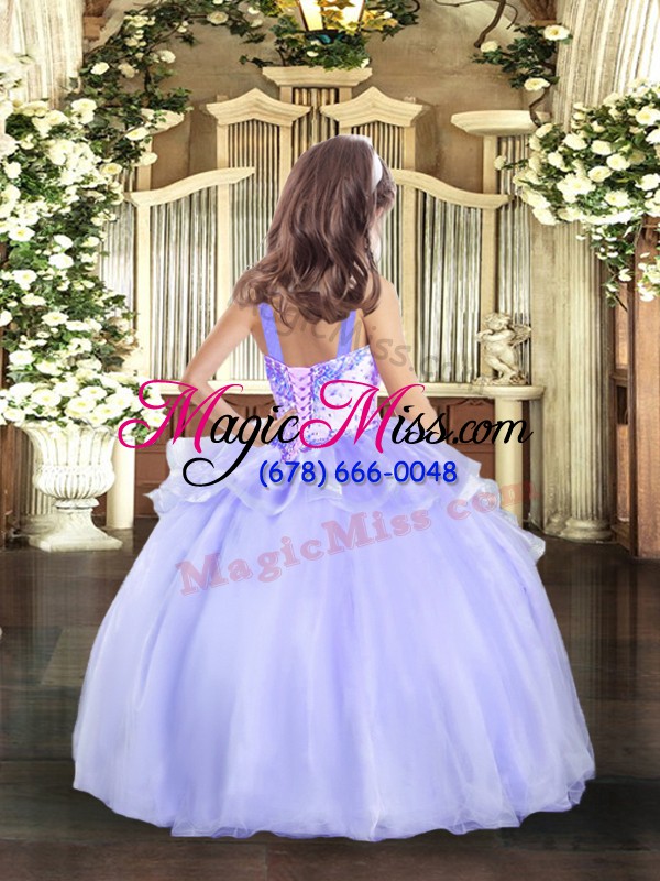 wholesale superior sleeveless beading lace up little girls pageant gowns