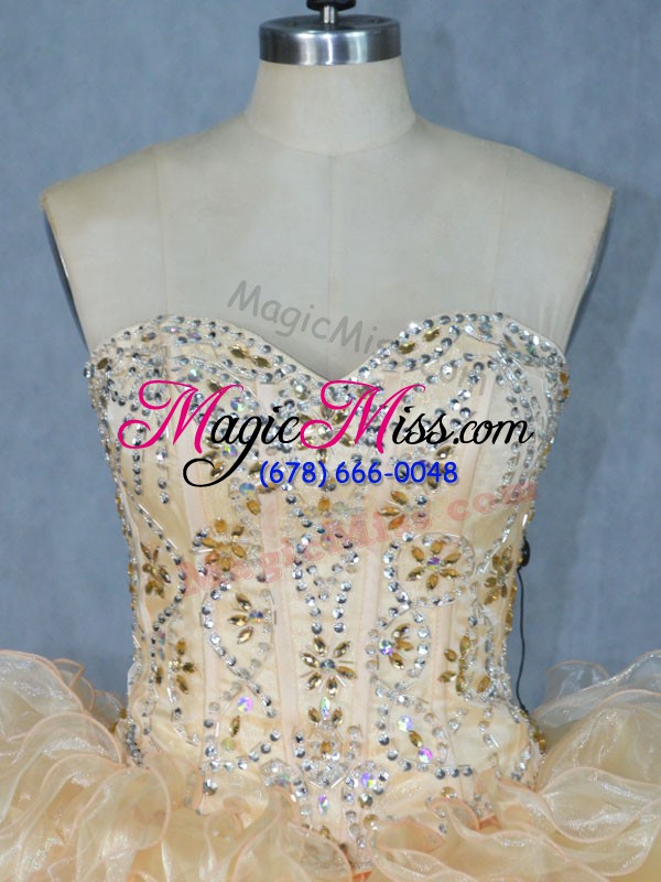 wholesale multi-color sweetheart neckline beading and ruffles quinceanera gowns sleeveless lace up