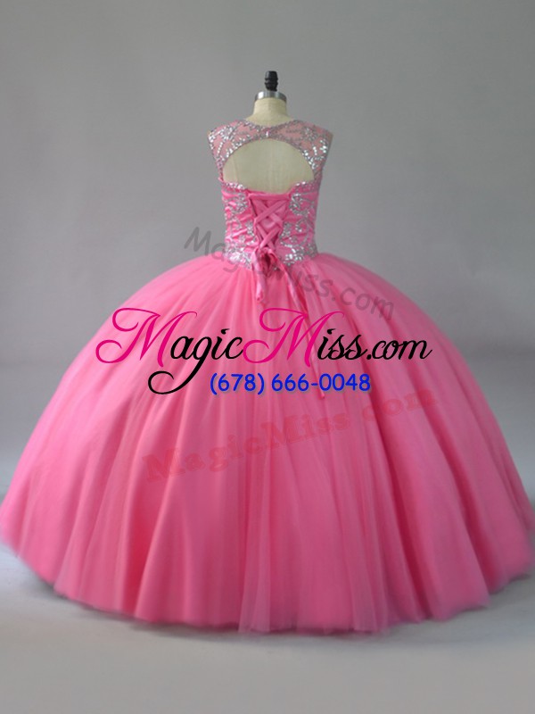 wholesale fashion ball gowns quinceanera dresses pink scoop sleeveless lace up