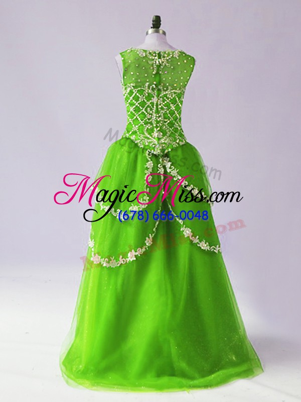 wholesale artistic sleeveless zipper high low beading and appliques prom dresses