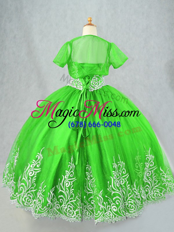 wholesale sleeveless beading and embroidery floor length little girls pageant dress wholesale