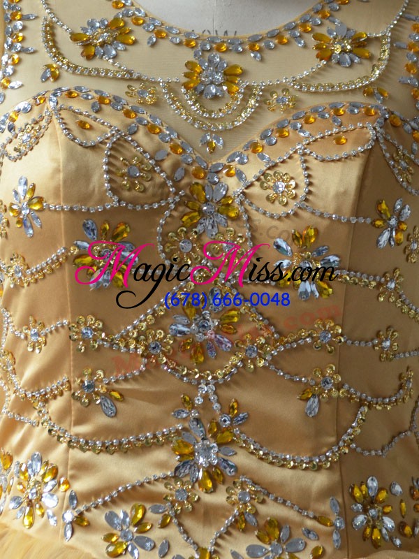 wholesale new arrival gold scoop lace up beading 15 quinceanera dress sleeveless