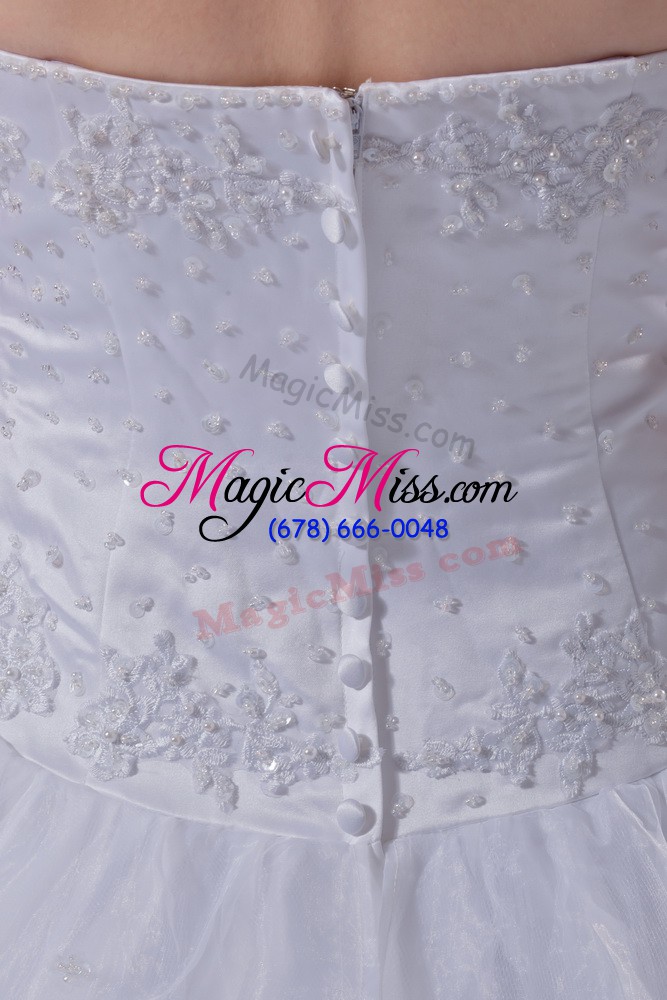 wholesale sleeveless bridal gown brush train and beading