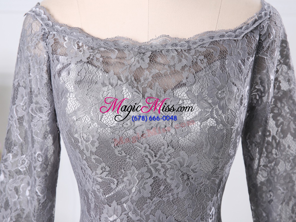 wholesale half sleeves lace zipper prom dresses