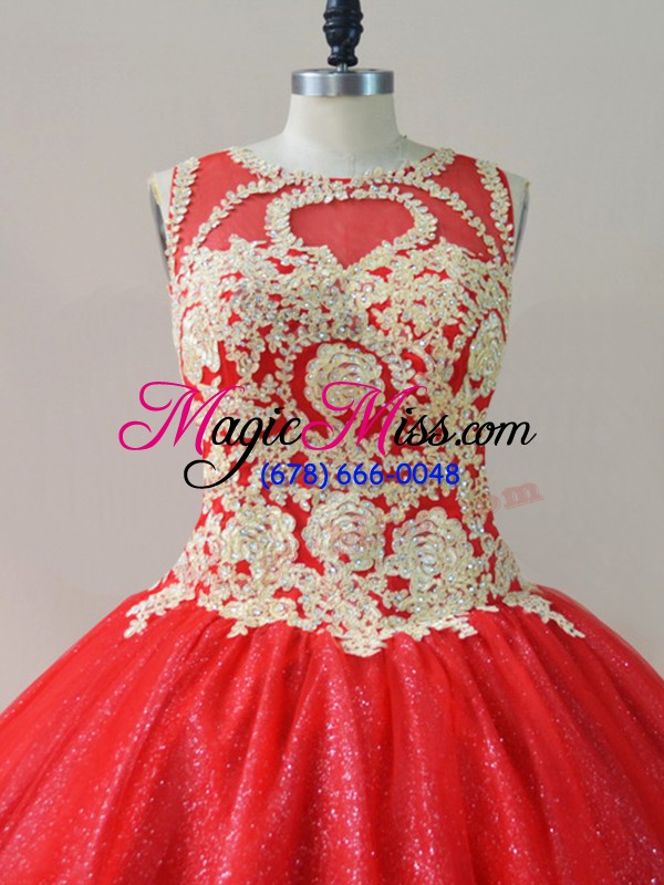 wholesale red 15 quinceanera dress sweet 16 and quinceanera with beading scoop sleeveless lace up