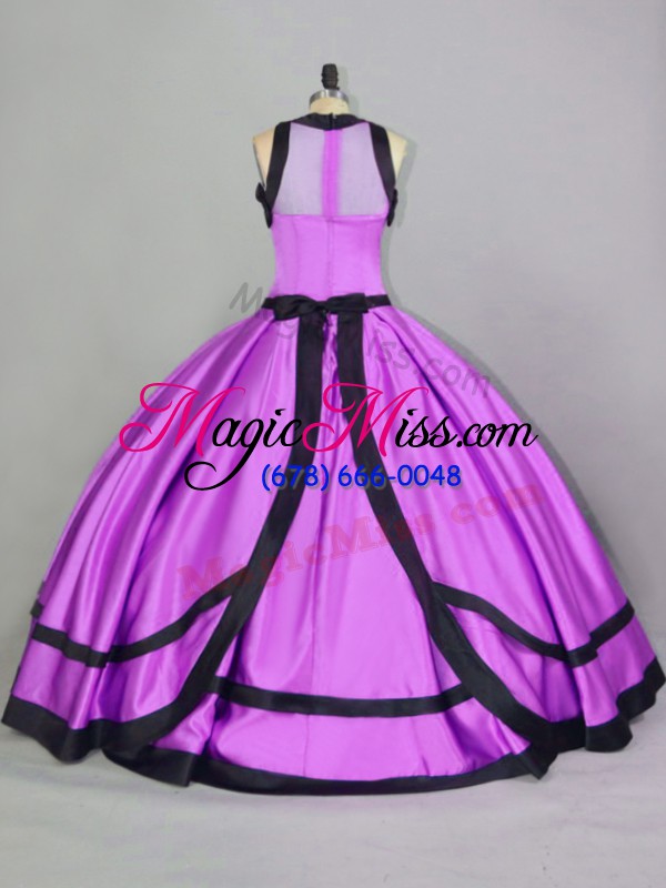 wholesale lilac ball gowns ruching sweet 16 dress zipper satin sleeveless floor length