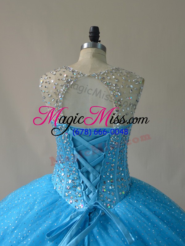 wholesale sleeveless court train lace up floor length beading and appliques sweet 16 quinceanera dress