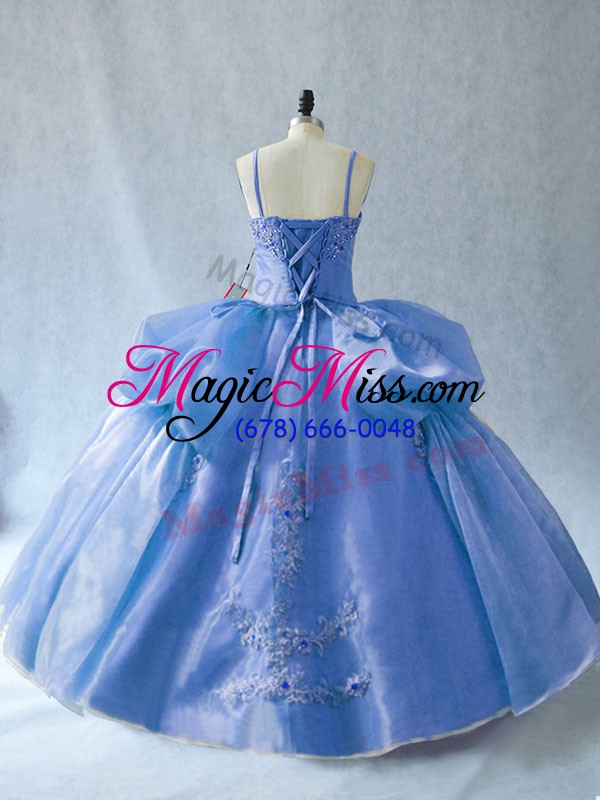 wholesale super blue sleeveless appliques floor length sweet 16 dresses