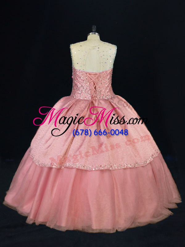 wholesale adorable sleeveless lace up floor length beading 15 quinceanera dress