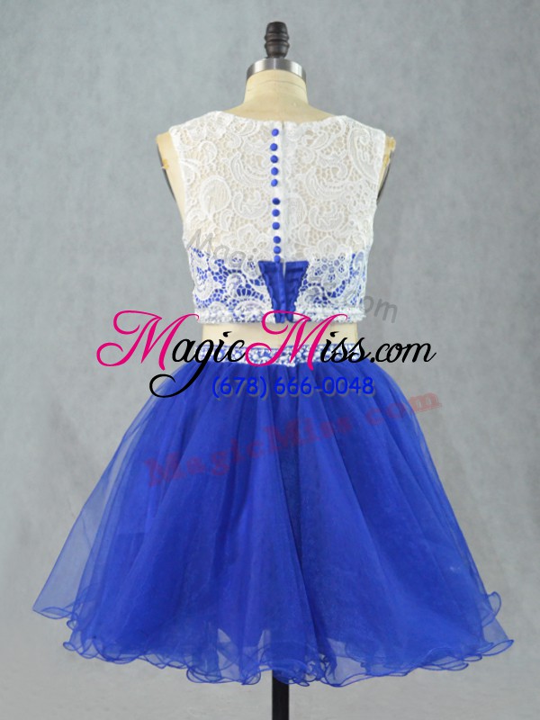wholesale popular royal blue prom dresses prom and party and military ball with lace and appliques scoop sleeveless zipper
