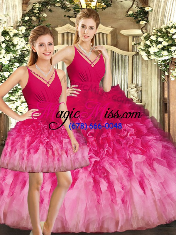 wholesale beautiful multi-color sleeveless tulle backless quince ball gowns for sweet 16 and quinceanera