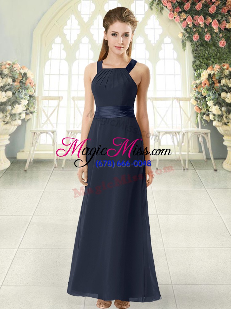wholesale sleeveless zipper floor length ruching prom evening gown