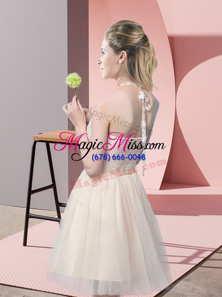 wholesale high class sleeveless side zipper mini length lace dress for prom