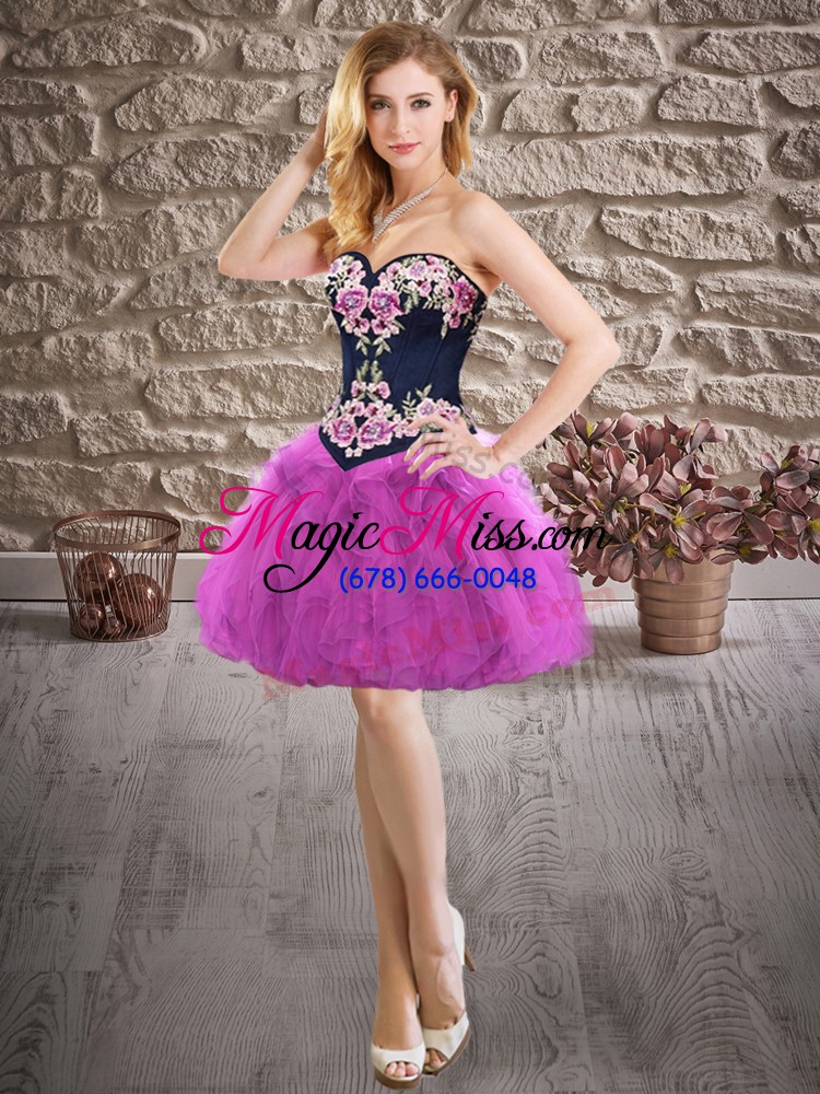 wholesale cute purple three pieces beading and embroidery vestidos de quinceanera lace up tulle sleeveless floor length
