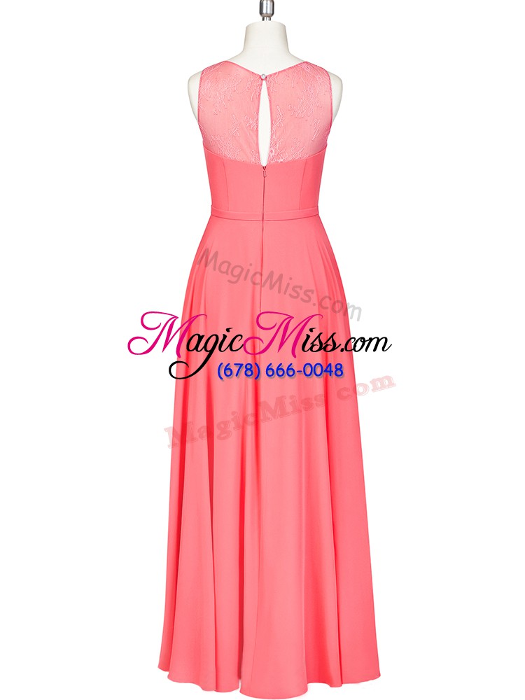 wholesale low price chiffon sleeveless floor length prom evening gown and lace and belt