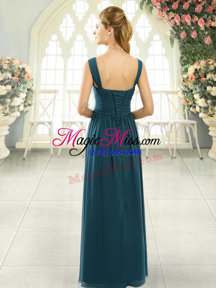 wholesale dramatic beading and ruching homecoming dress olive green lace up sleeveless floor length