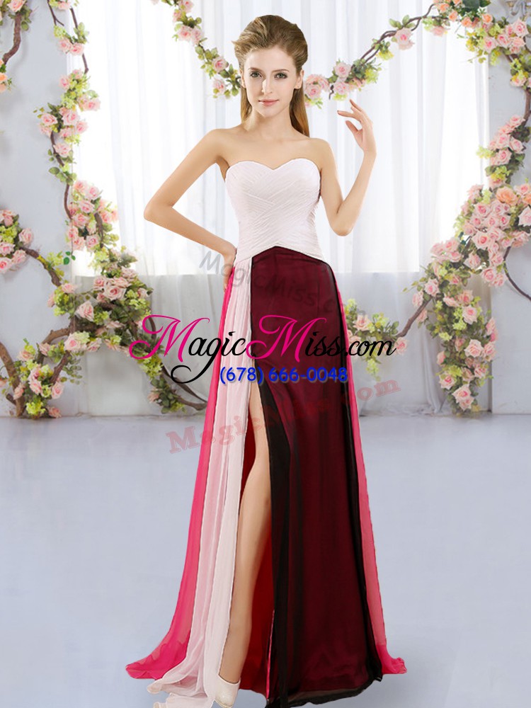 wholesale multi-color sleeveless chiffon zipper quinceanera court dresses for prom and party and wedding party