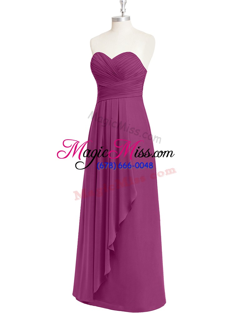 wholesale fuchsia prom party dress prom and party and military ball with ruching sweetheart sleeveless zipper