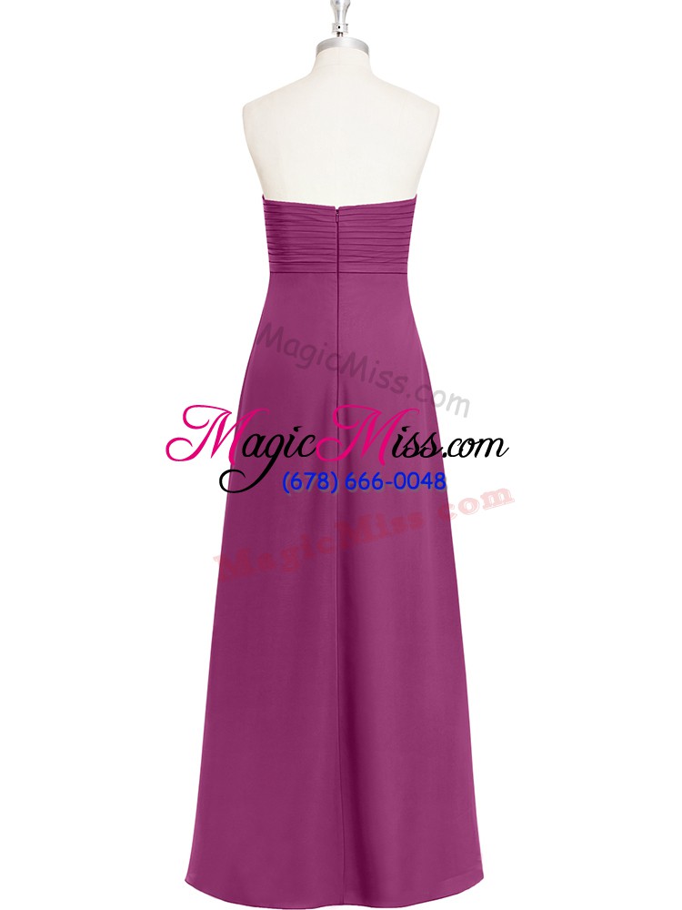 wholesale fuchsia prom party dress prom and party and military ball with ruching sweetheart sleeveless zipper