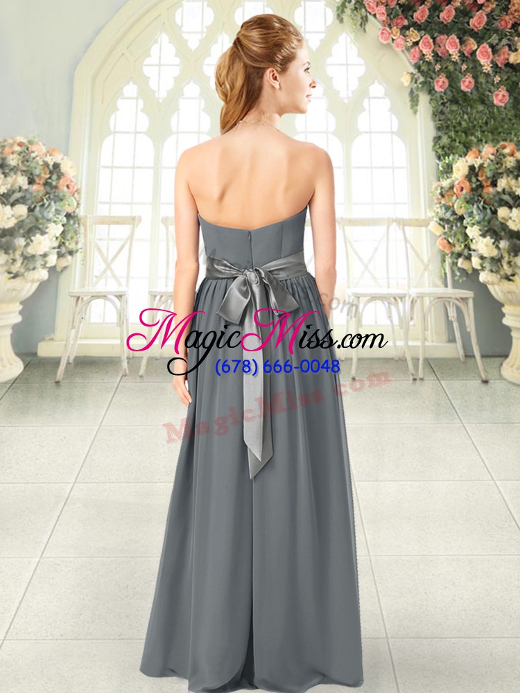 wholesale edgy grey sweetheart zipper belt formal evening gowns sleeveless