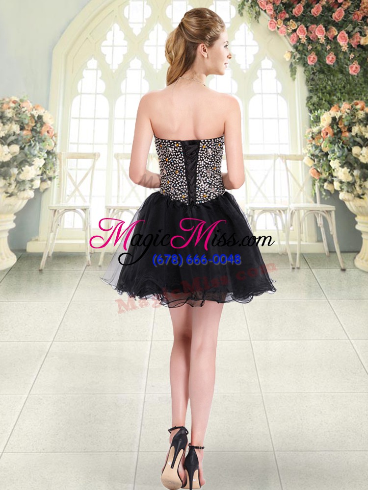 wholesale sweetheart sleeveless tulle prom dress beading lace up