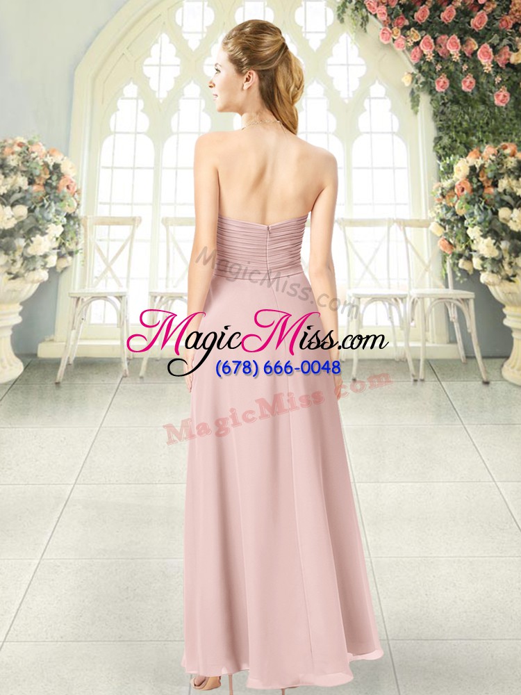 wholesale custom made floor length empire sleeveless pink prom dresses zipper