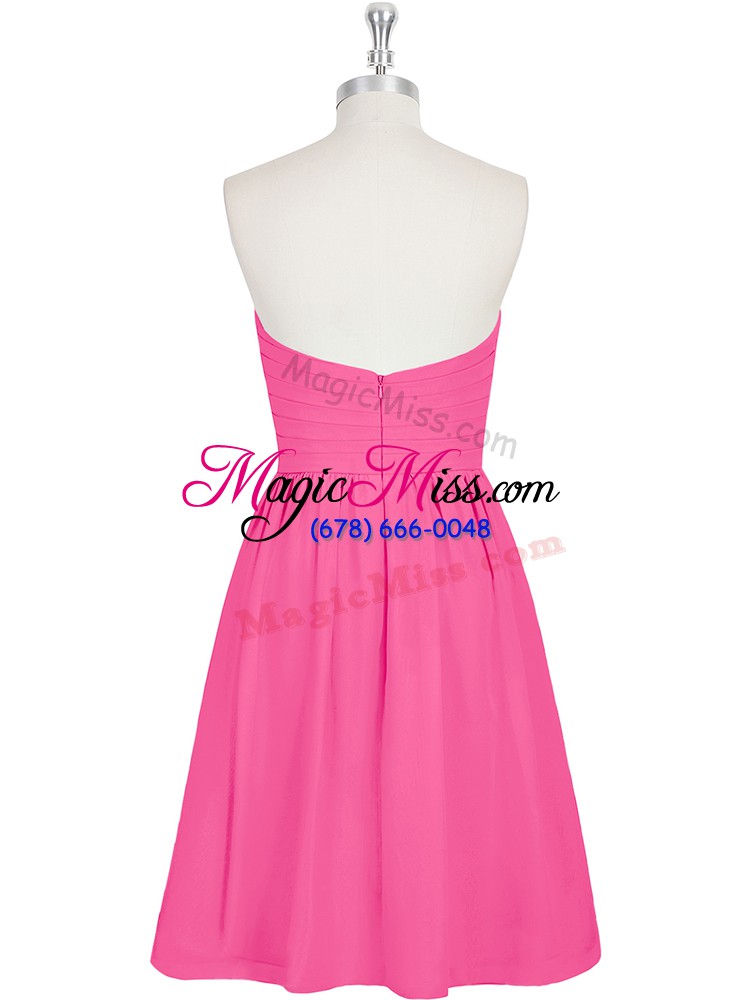 wholesale delicate chiffon sleeveless mini length homecoming dress and ruching and pleated