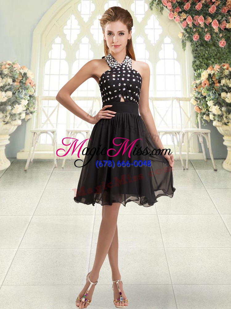 wholesale sleeveless lace up mini length beading prom party dress