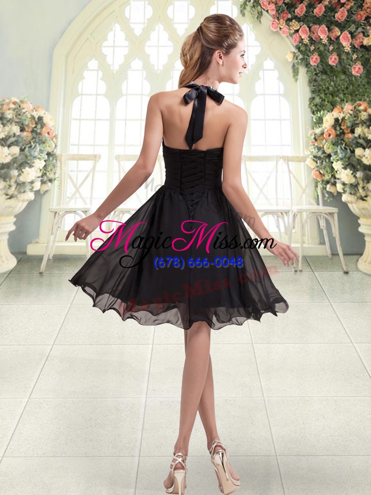 wholesale sleeveless lace up mini length beading prom party dress