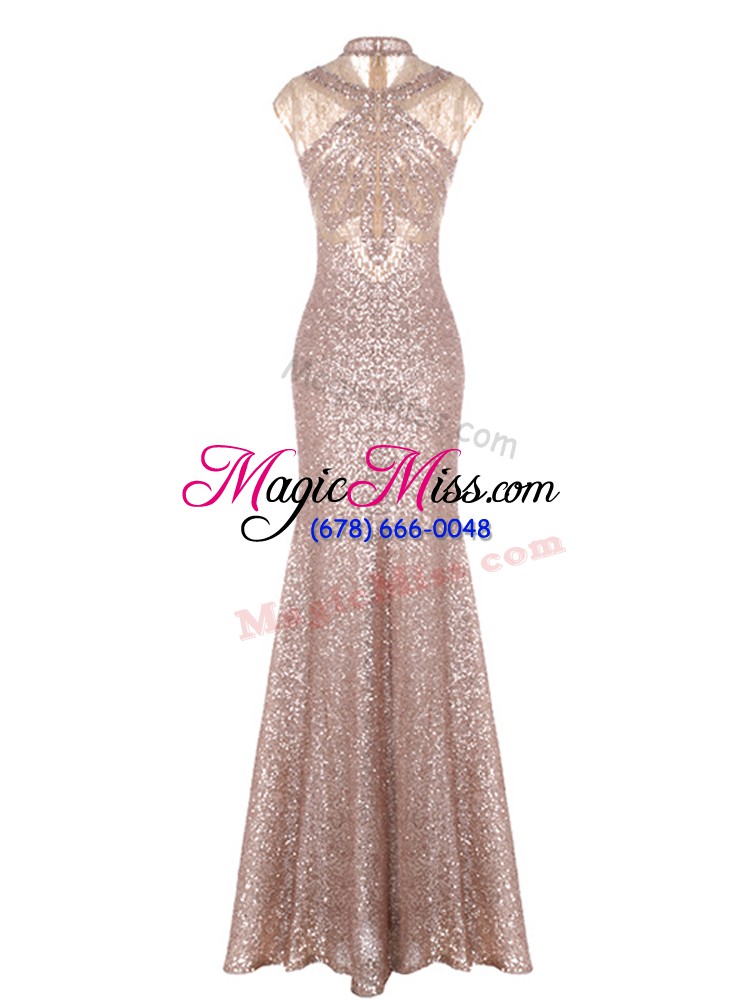 wholesale pink sleeveless ruching floor length dress for prom