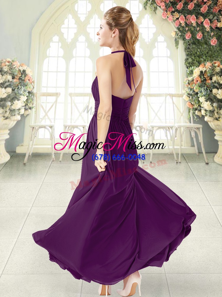 wholesale pretty burgundy sleeveless chiffon zipper womens evening dresses for prom and party
