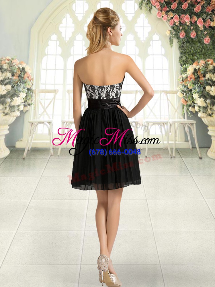 wholesale sweetheart sleeveless chiffon dress for prom lace zipper