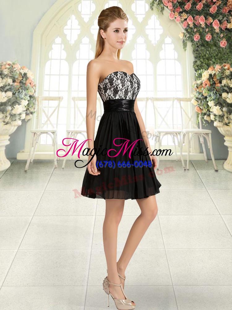 wholesale sweetheart sleeveless chiffon dress for prom lace zipper