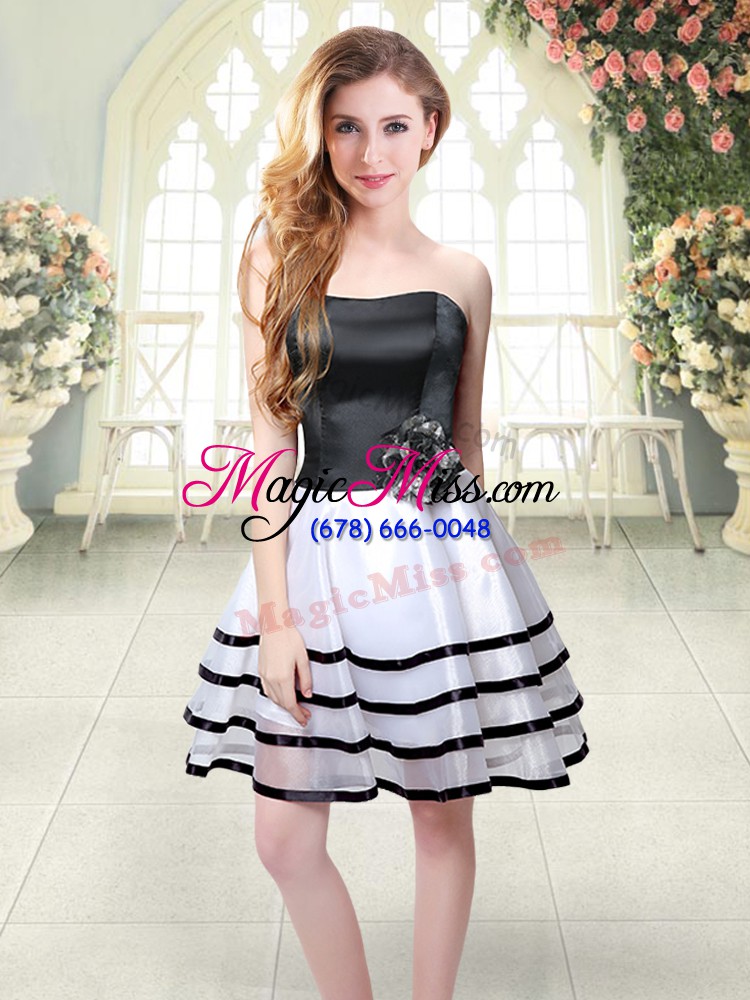 wholesale top selling sleeveless ruffled layers and hand made flower zipper prom party dress