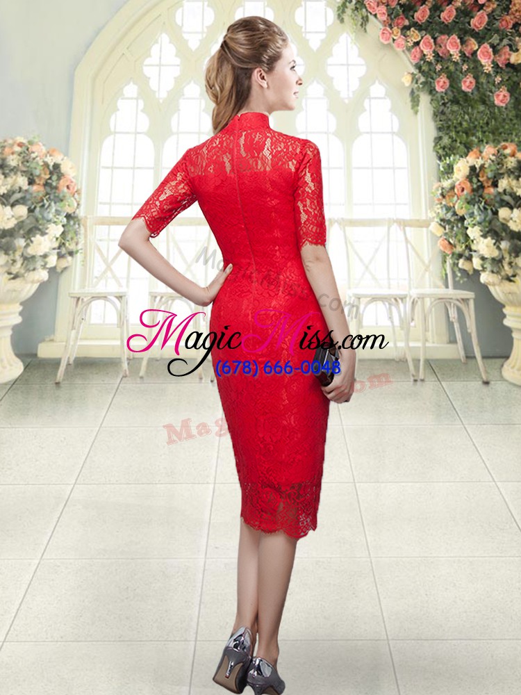 wholesale pretty half sleeves beading and lace zipper prom dresses