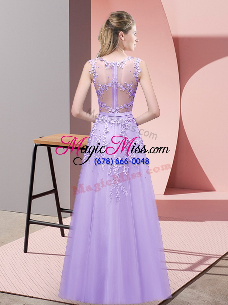 wholesale new arrival floor length a-line sleeveless lavender prom dress zipper