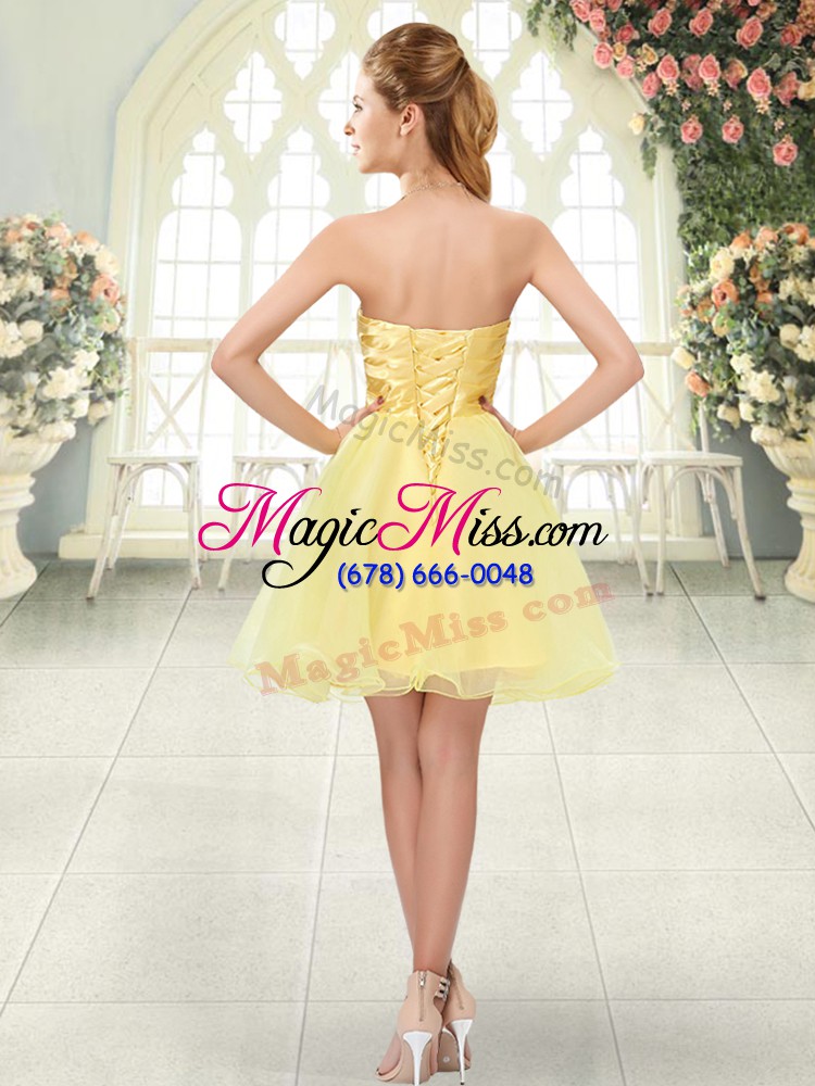 wholesale strapless sleeveless organza prom evening gown beading lace up