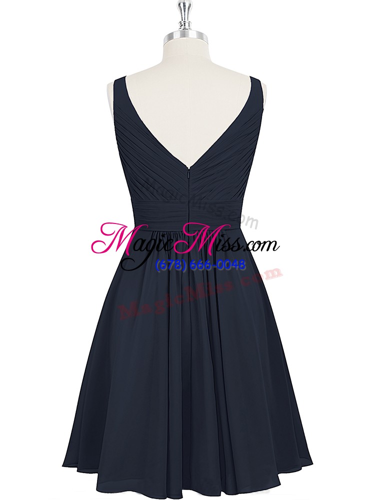 wholesale colorful knee length a-line sleeveless black prom party dress zipper