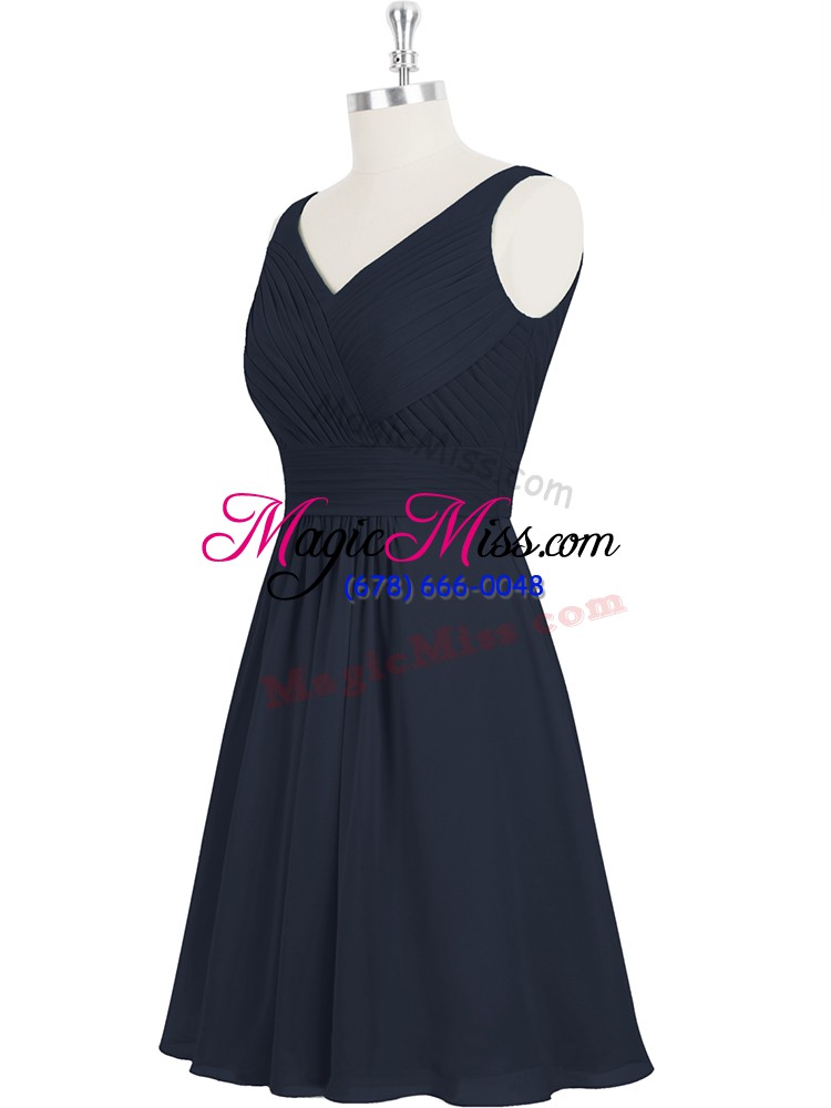 wholesale colorful knee length a-line sleeveless black prom party dress zipper