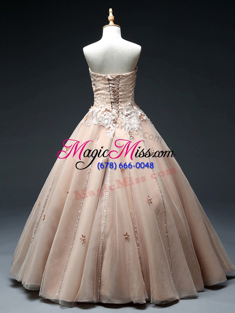 wholesale floor length a-line sleeveless pink girls pageant dresses lace up