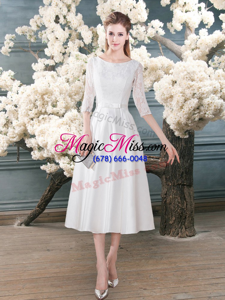 wholesale 3 4 length sleeve lace zipper prom gown