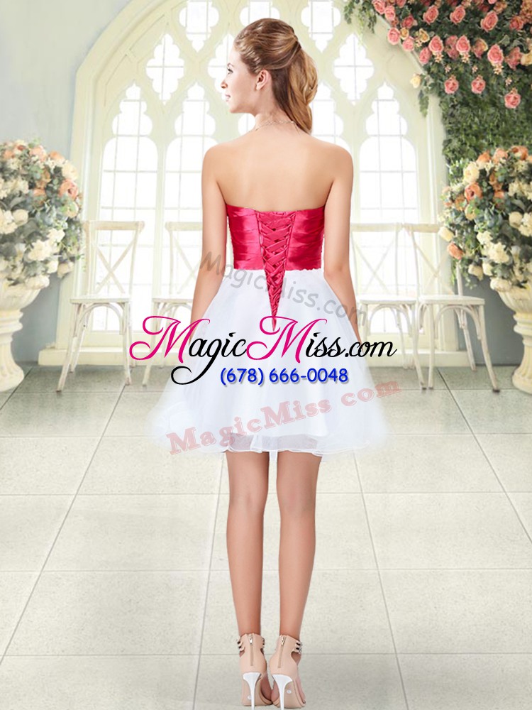 wholesale spectacular mini length white strapless sleeveless lace up