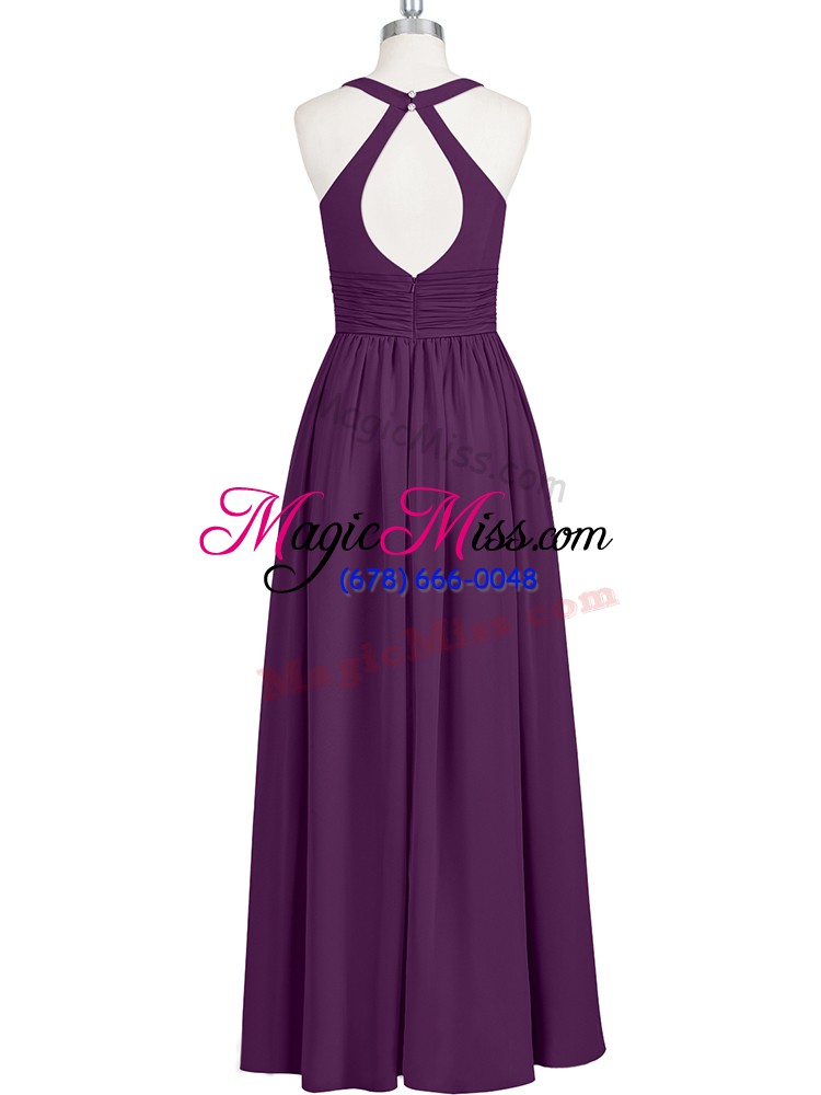 wholesale beauteous chiffon sleeveless floor length dress for prom and ruching