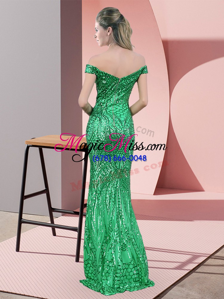 wholesale floor length mermaid sleeveless green prom dresses zipper