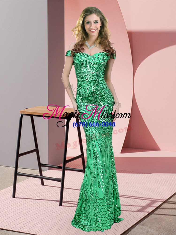 wholesale floor length mermaid sleeveless green prom dresses zipper