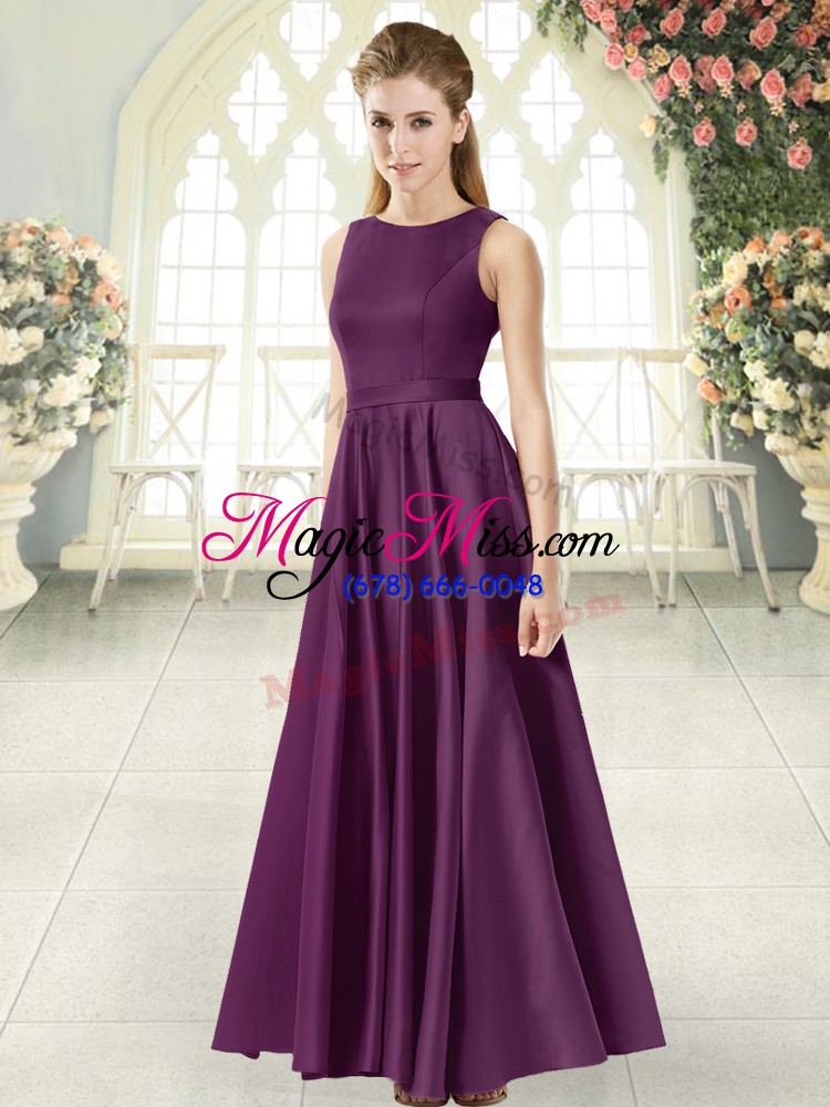 wholesale purple backless evening gowns ruching sleeveless floor length