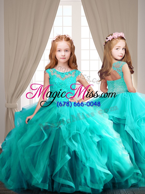 wholesale amazing ball gowns cap sleeves aqua blue 15 quinceanera dress lace up
